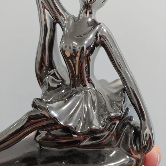 Elegant Silver Ballerina Sculpture - Picture 12 of 12